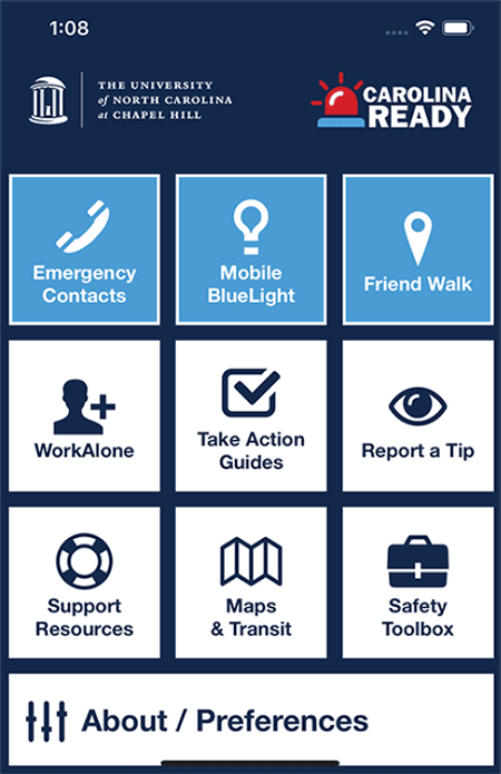 Safety App Sample Screen